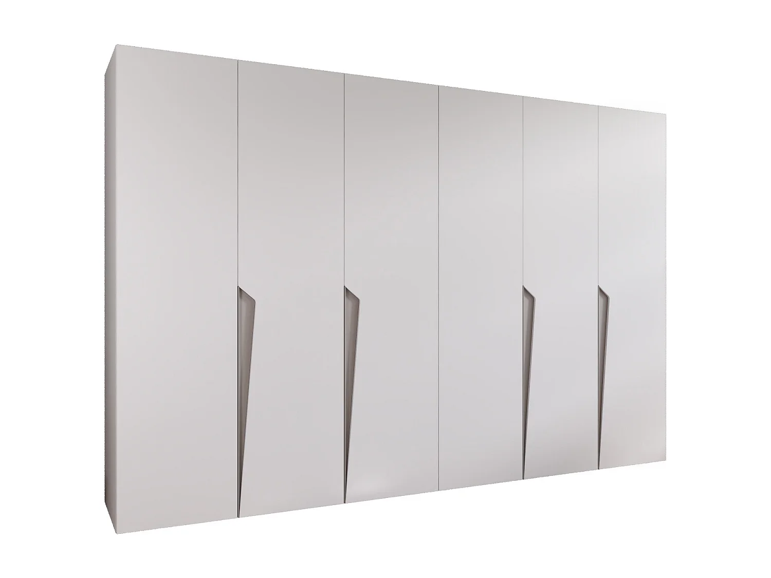 Armario con puertas batientes Piano 1 300 (150x2) / 202 / 52 (Blanco + Asas: Cachemira)