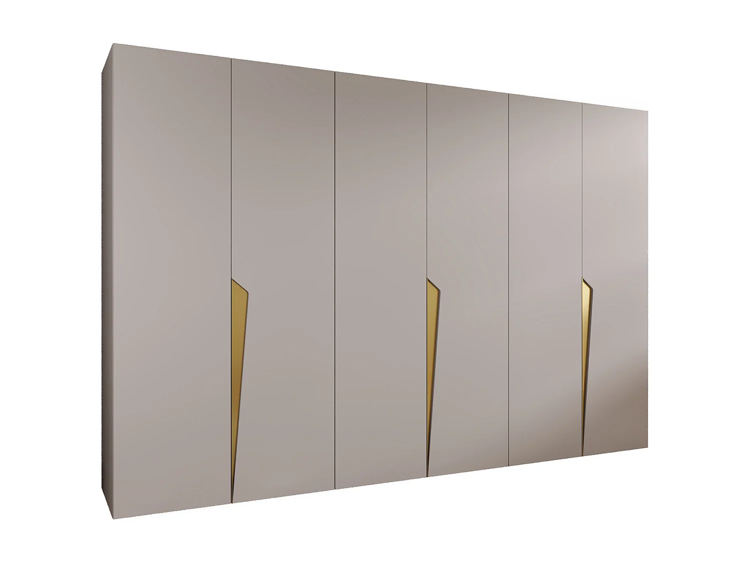 Armoire à portes battantes Piano 1 300 (100x3) / 202 / 52 (Cachemire + poignées: Gold)