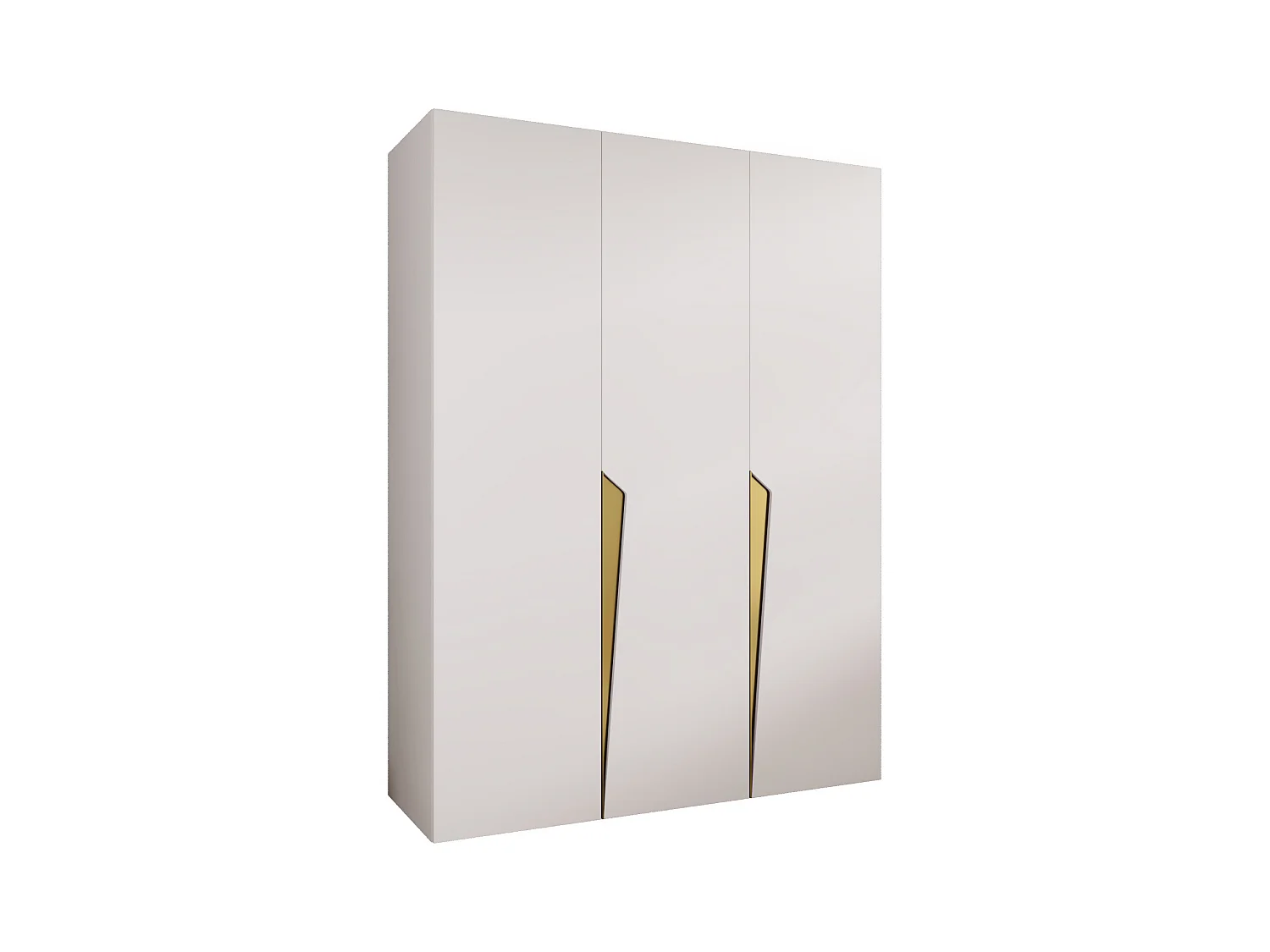 Draaideurkast Piano 1 150 / 202 / 52 (Wit + handgrepen: Goud)