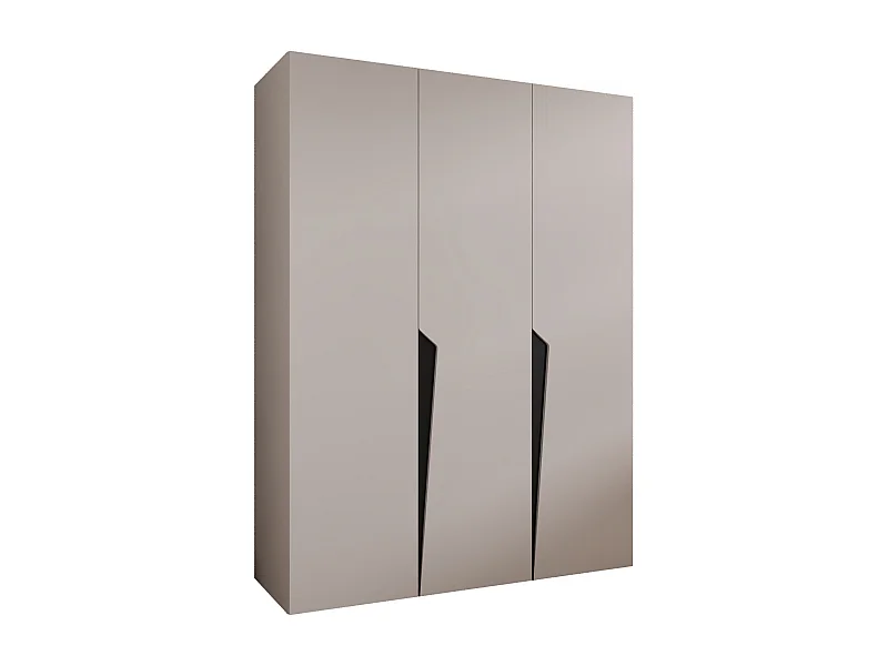 Armoire à portes battantes Piano 1 150 / 202 / 52 (Cachemire + poignées: Noir)