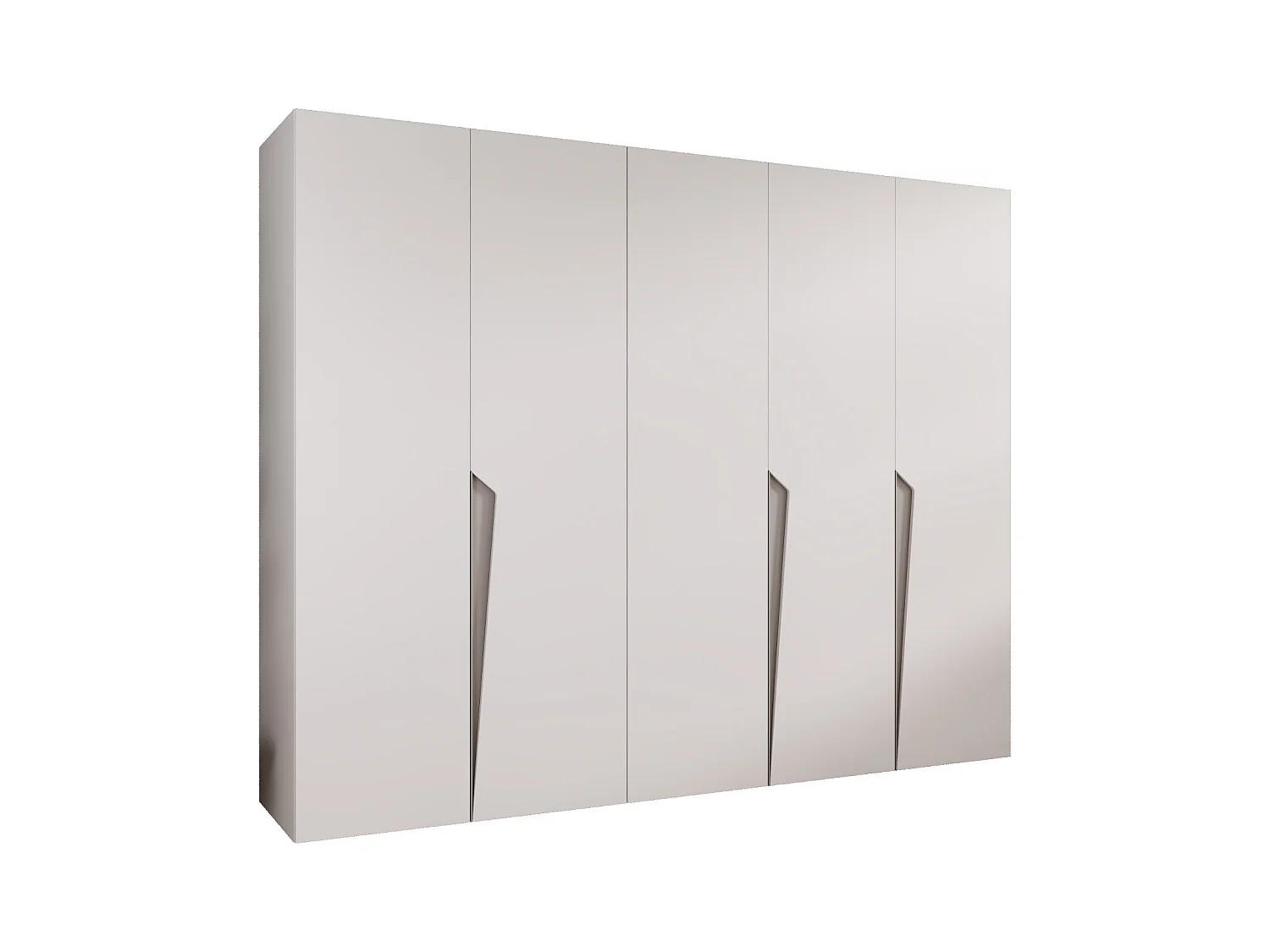 Drehtürenschrank Piano 1 250 / 202 / 52 (Weiß + Griffe: Kaschmir)