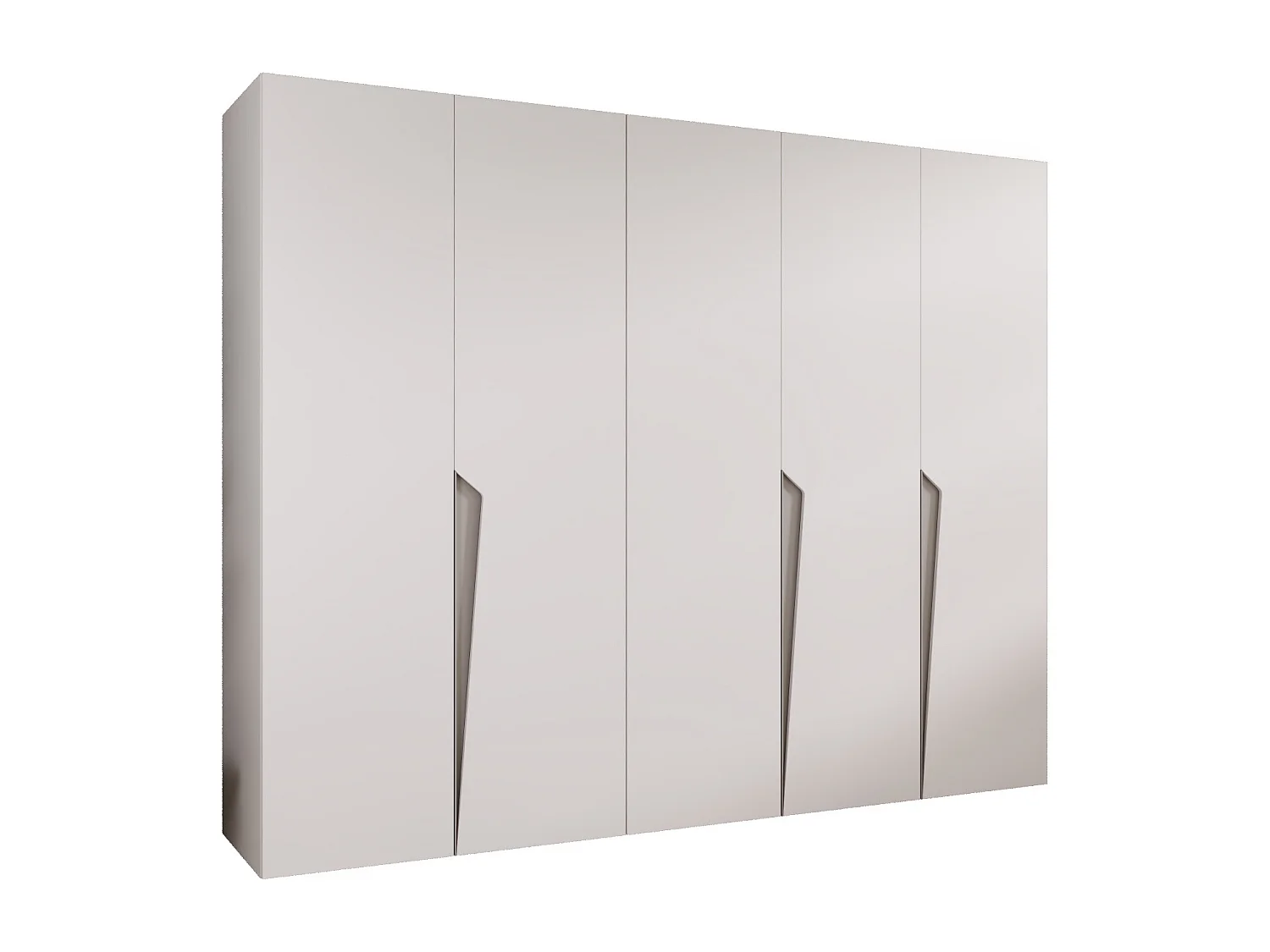 Armoire à portes battantes Piano 1 250 / 202 / 52 (Blanc + poignées: Cachemire)