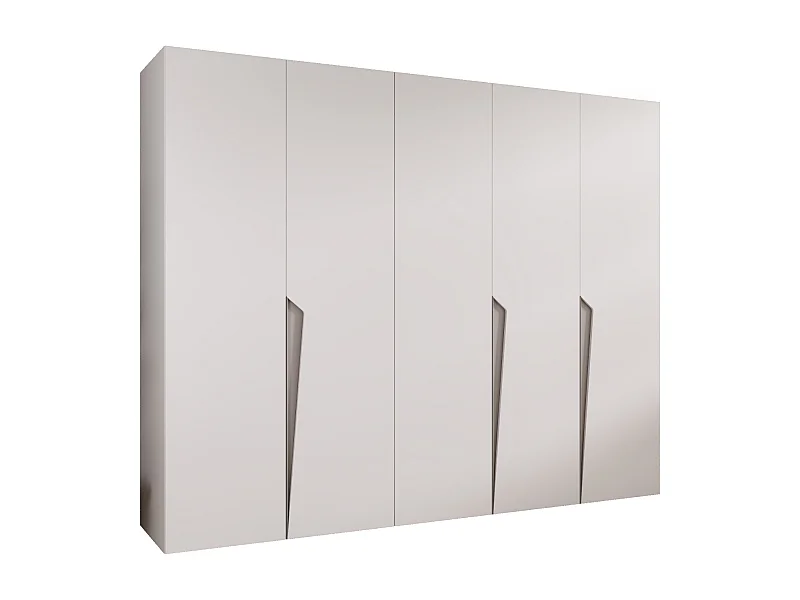 Armoire à portes battantes Piano 1 250 / 202 / 52 (Blanc + poignées: Cachemire)