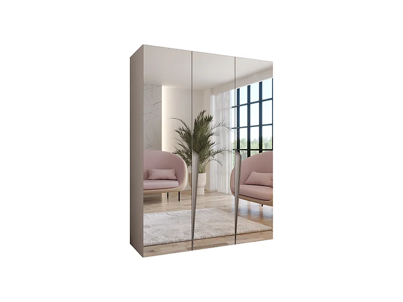 Armoire à portes battantes Piano 3 150 / 202 / 52 (Cachemire + poignées: Cachemire)