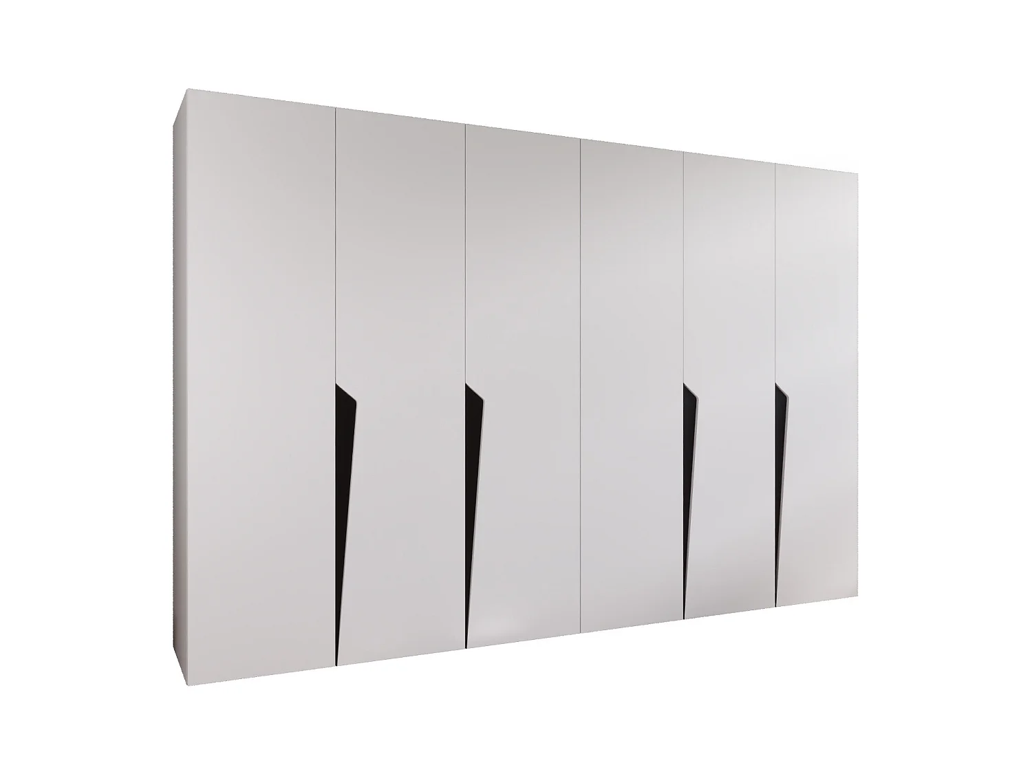 Armoire à portes battantes Piano 1 300 (150x2) / 202 / 52 (Blanc + poignées: Noir)