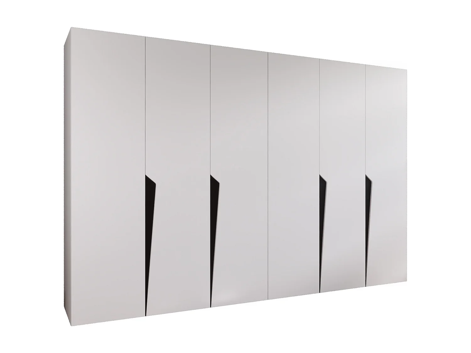 Armoire à portes battantes Piano 1 300 (150x2) / 202 / 52 (Blanc + poignées: Noir)