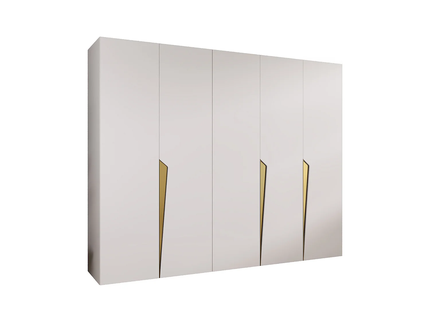 Draaideurkast Piano 1 250 / 202 / 52 (Wit + handgrepen: Goud)