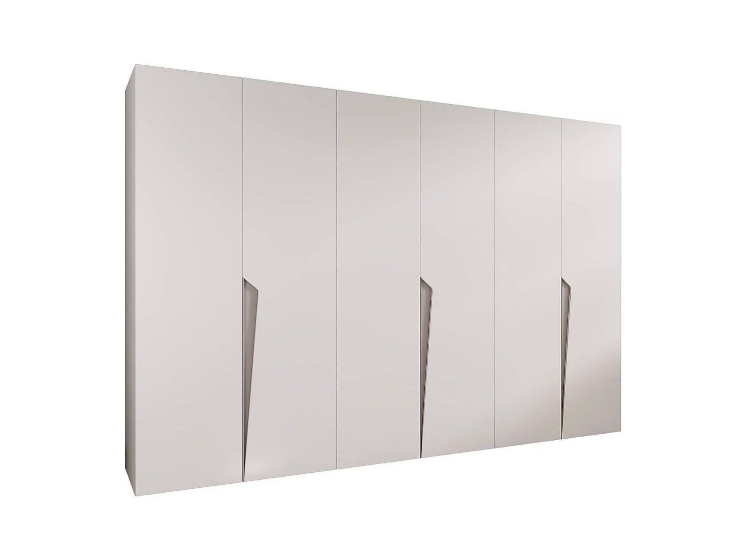 Armario con puertas batientes Piano 1 300 (100x3) / 202 / 52 (Blanco + Asas: Cachemira)