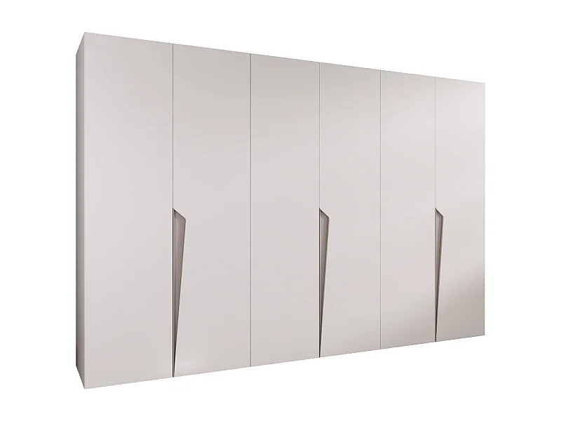 Armario con puertas batientes Piano 1 300 (100x3) / 202 / 52 (Blanco + Asas: Cachemira)