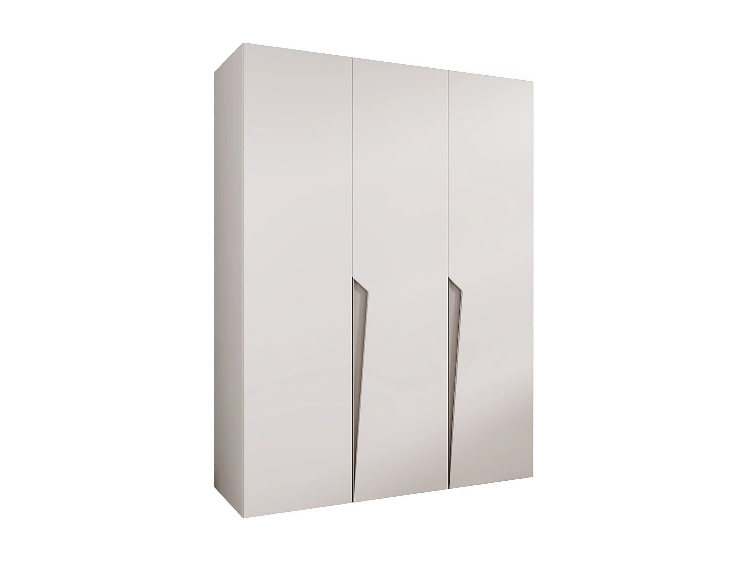 Armoire à portes battantes Piano 1 150 / 202 / 52 (Blanc + poignées: Cachemire)