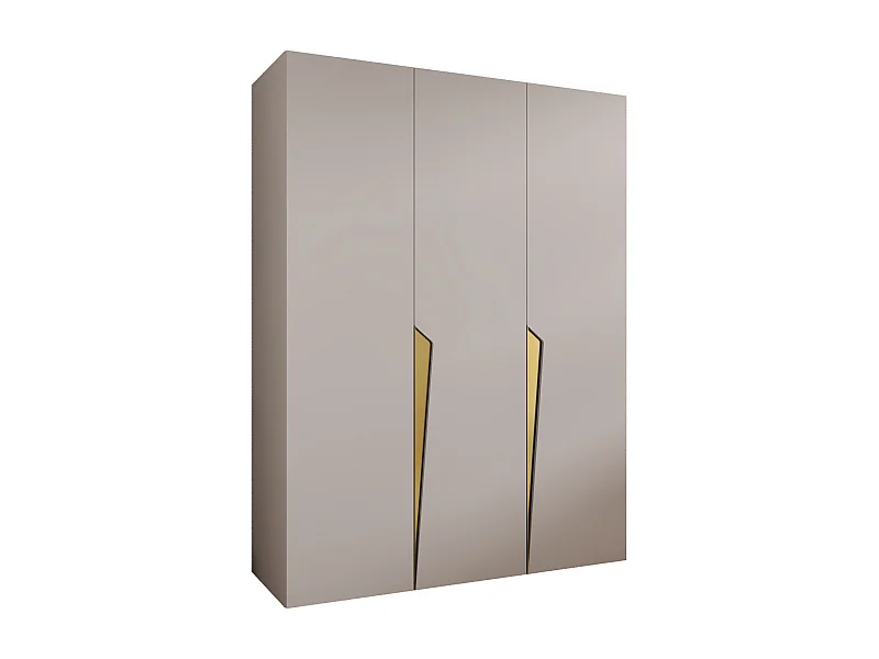 Armario con puertas batientes Piano 1 150 / 202 / 52 (Cachemira + Asas: Oro)