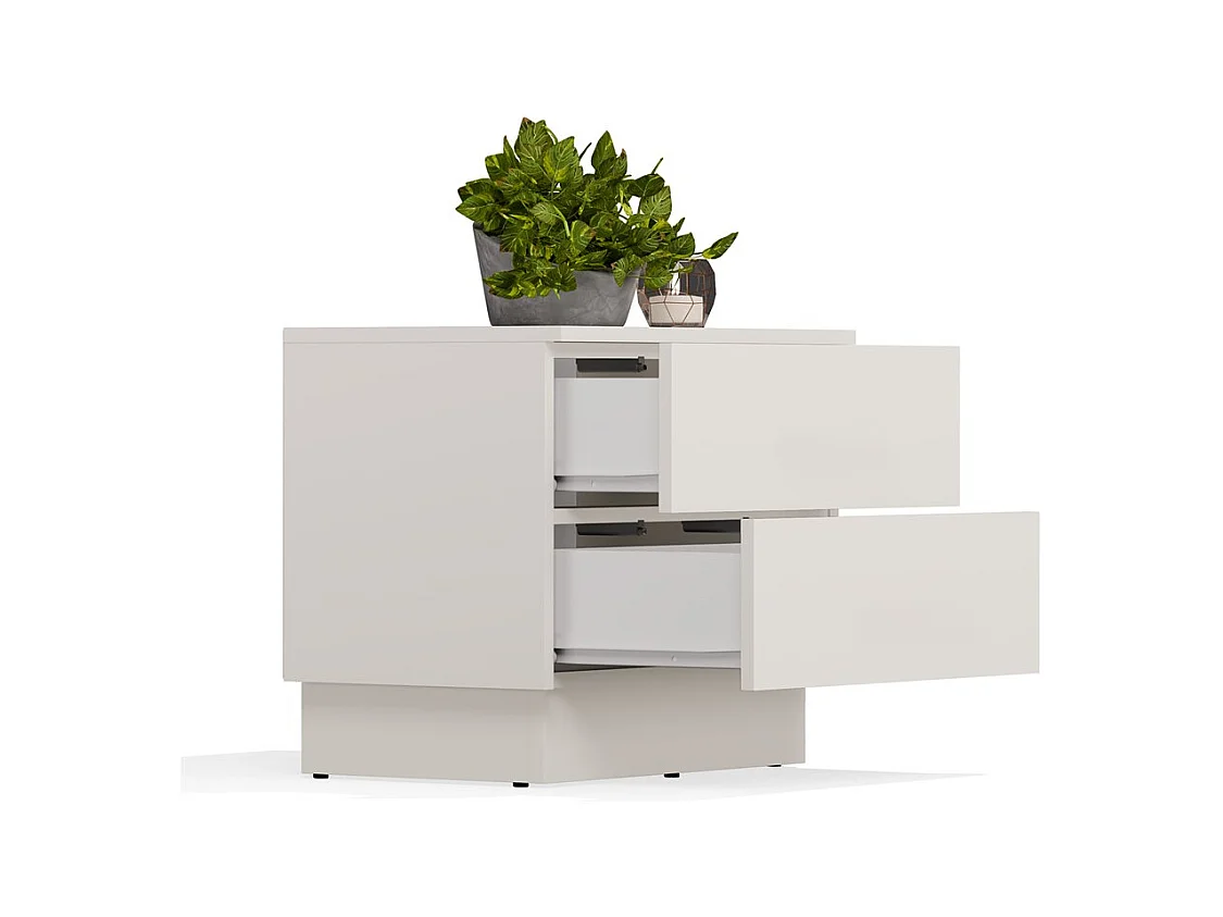 Szafka Nocna AMBER 2S  | Kaszmir | 55x37x48 | 2 Szuflady, TIP ON