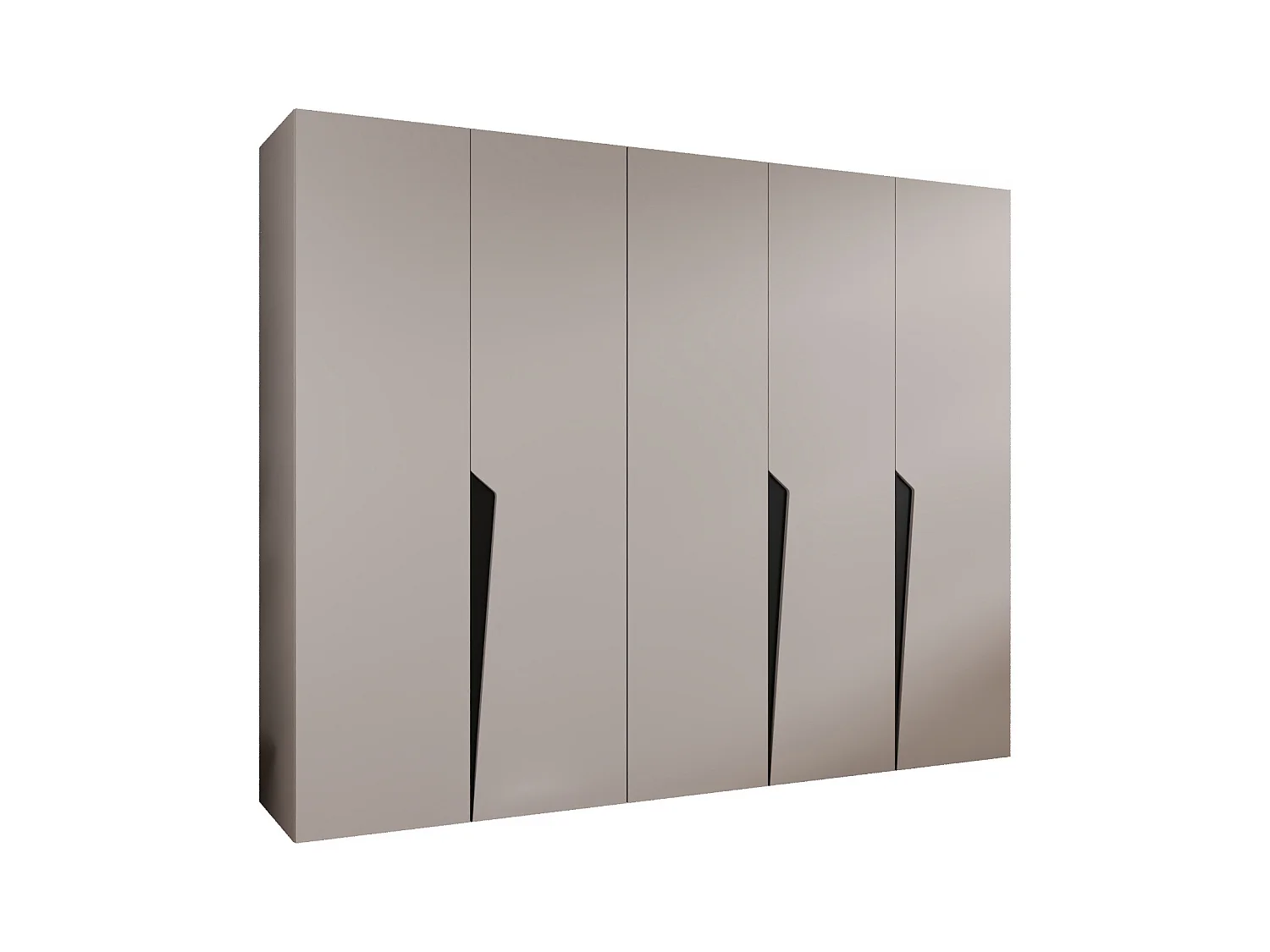 Armoire à portes battantes Piano 1 250 / 202 / 52 (Cachemire + poignées: Noir)