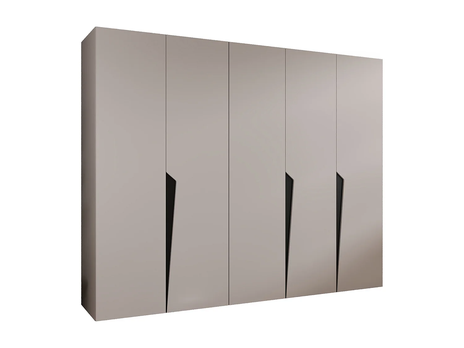 Armoire à portes battantes Piano 1 250 / 202 / 52 (Cachemire + poignées: Noir)