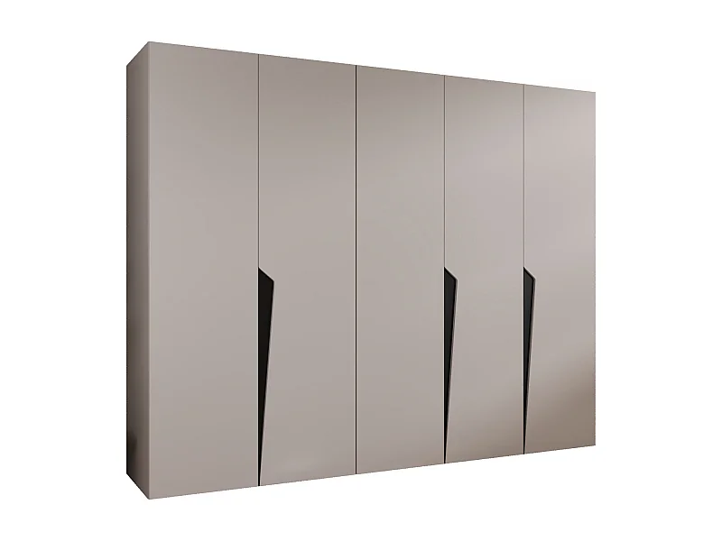 Armoire à portes battantes Piano 1 250 / 202 / 52 (Cachemire + poignées: Noir)