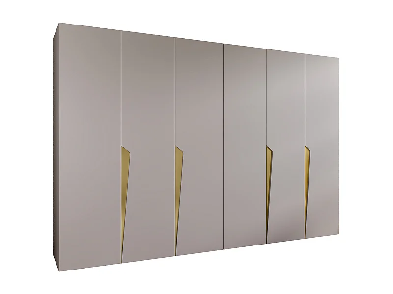 Draaideurkast Piano 1 300 (150x2) / 202 / 52 (Kasjmier + handgrepen: Goud)