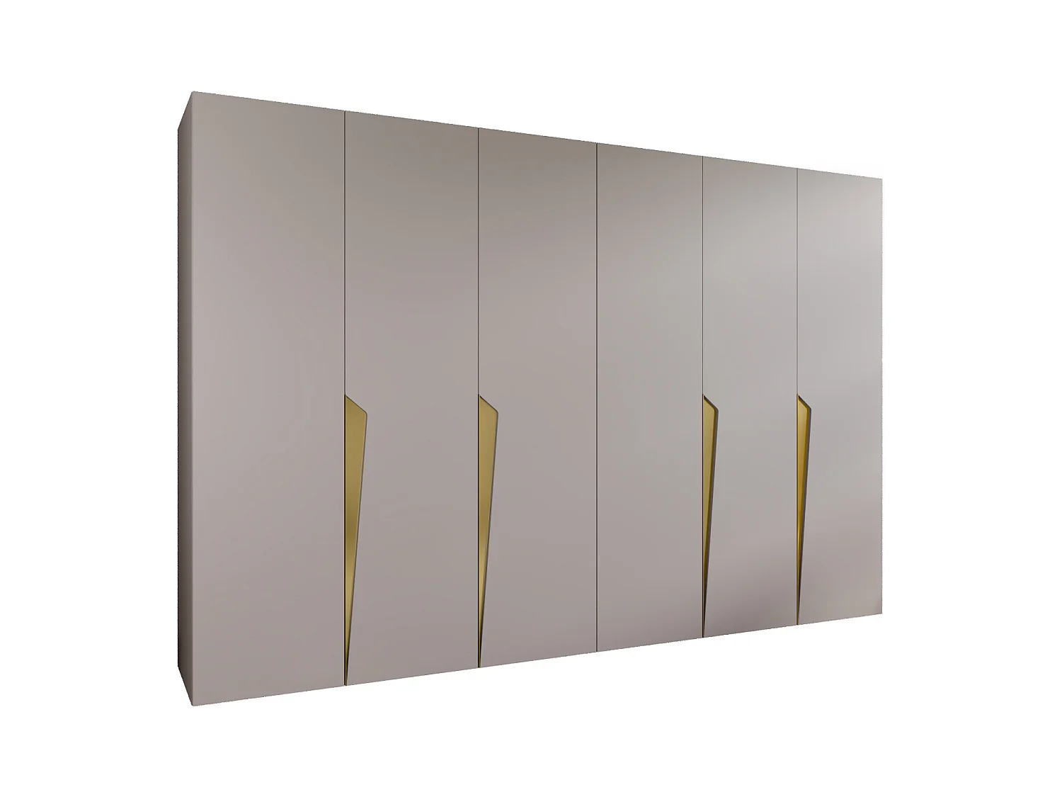 Draaideurkast Piano 1 300 (150x2) / 202 / 52 (Kasjmier + handgrepen: Goud)