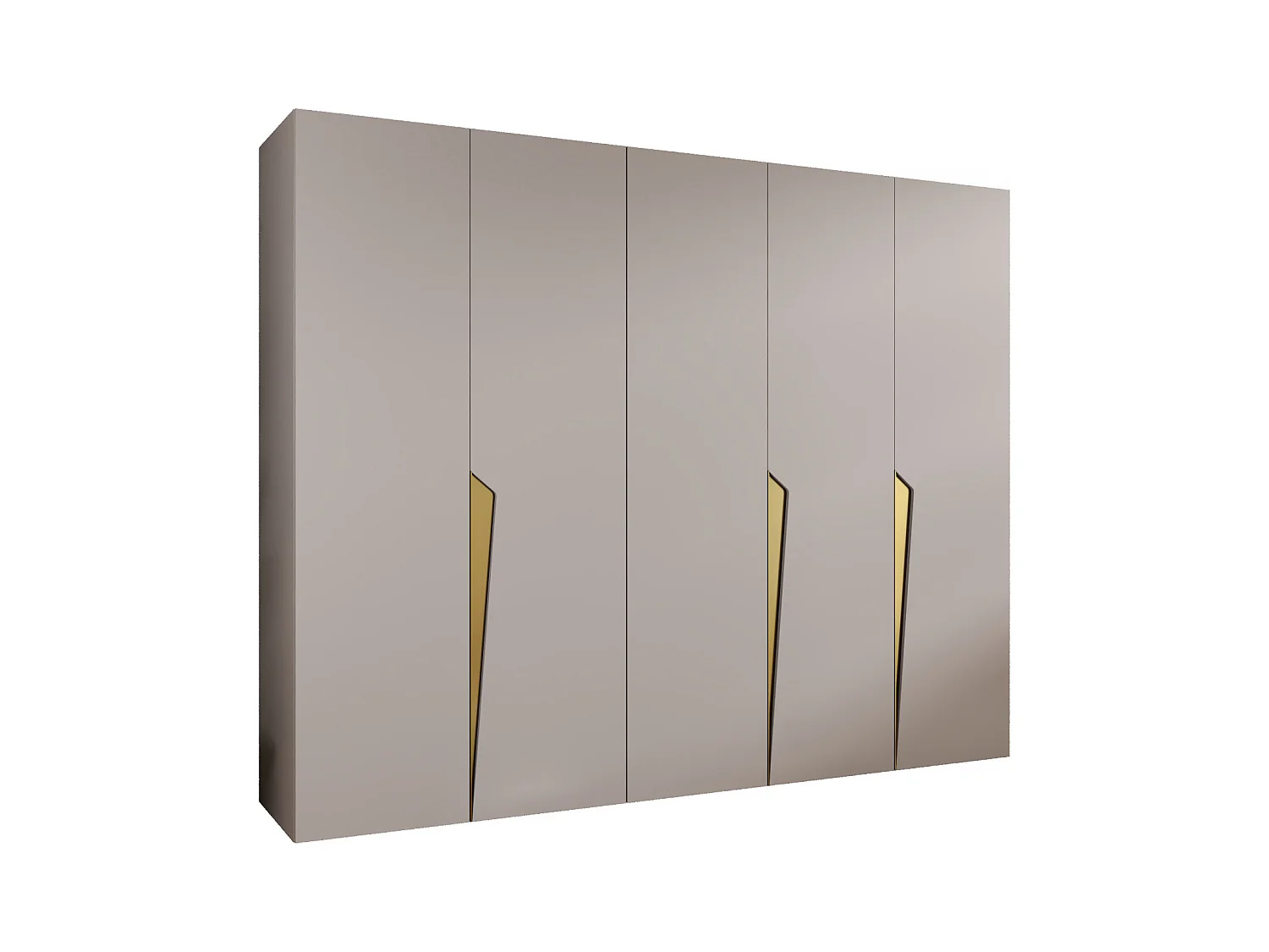 Drehtürenschrank Piano 1 250 / 202 / 52 (Kaschmir + Griffe: Gold)