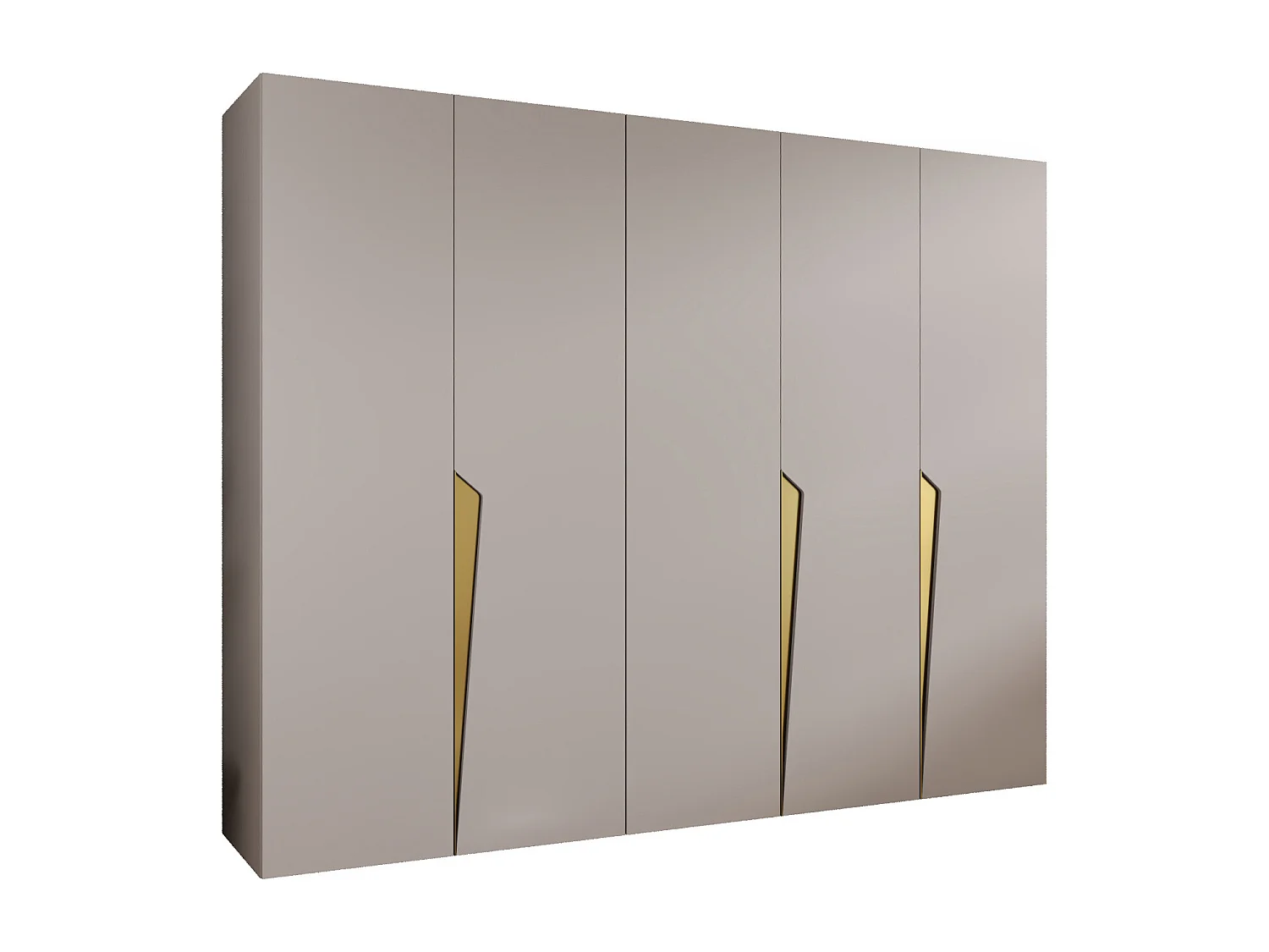 Armoire à portes battantes Piano 1 250 / 202 / 52 (Cachemire + poignées: Gold)