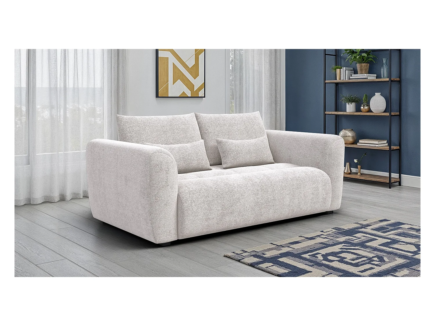 Canapé 3 places SORENO, tissu ecru