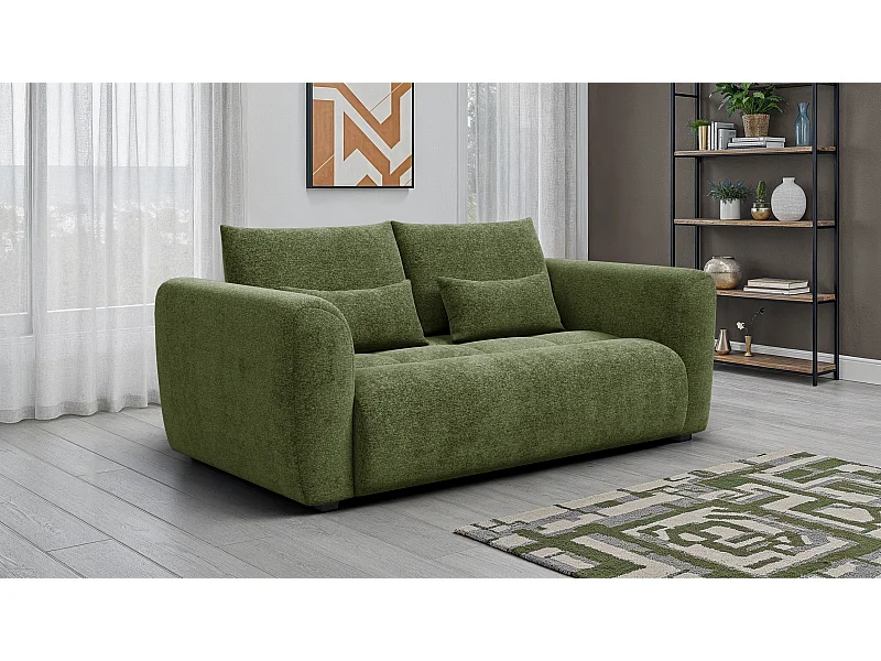 Canapé 3 places SORENO, tissu vert