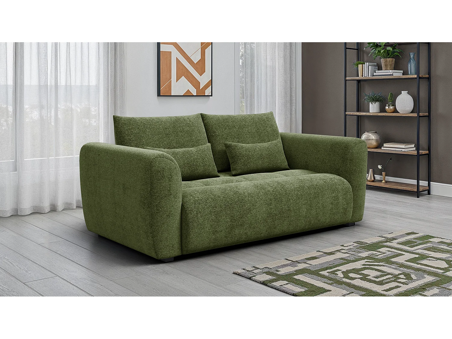 Sofa 3-Sitzer SORENO, dunkelgrün