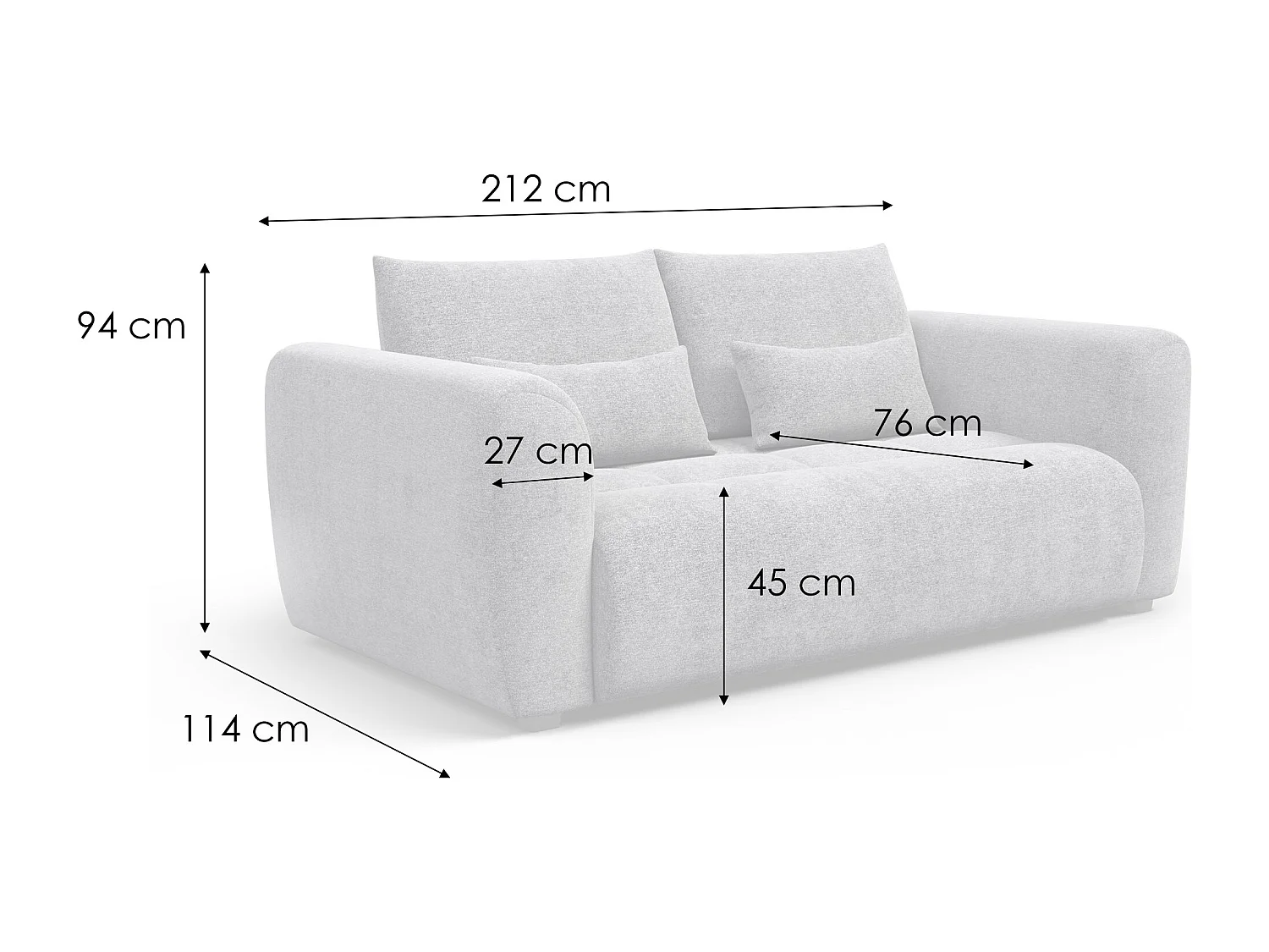 Sofa 3-Sitzer SORENO, dunkelgrün