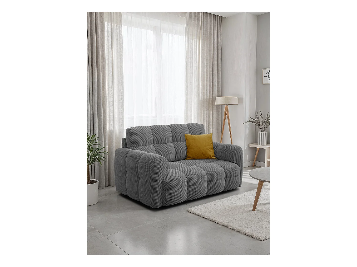 CANAPÉ MELLOW 2 places, tissu gris