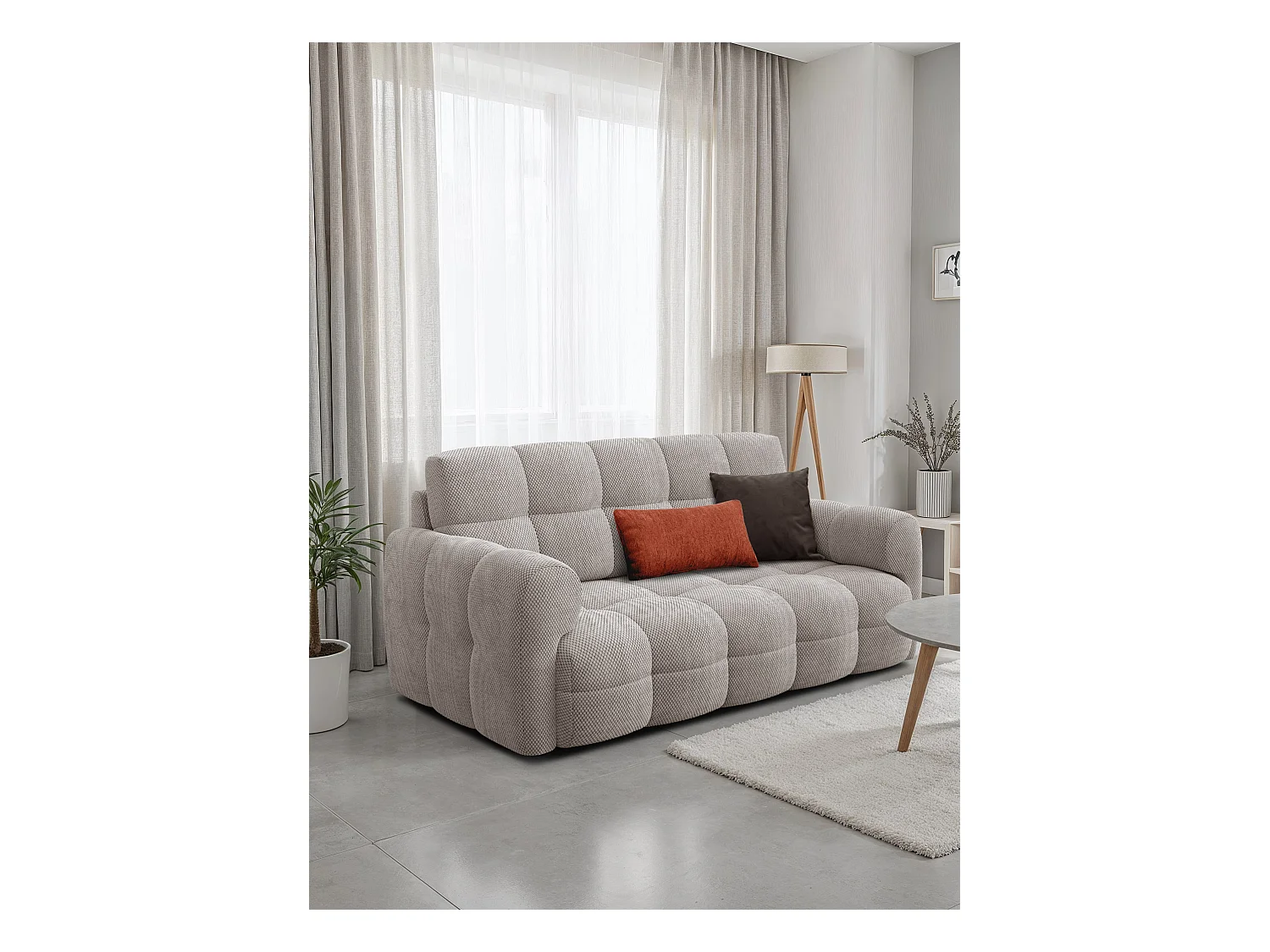 CANAPÉ MELLOW 2,5 places, tissu beige