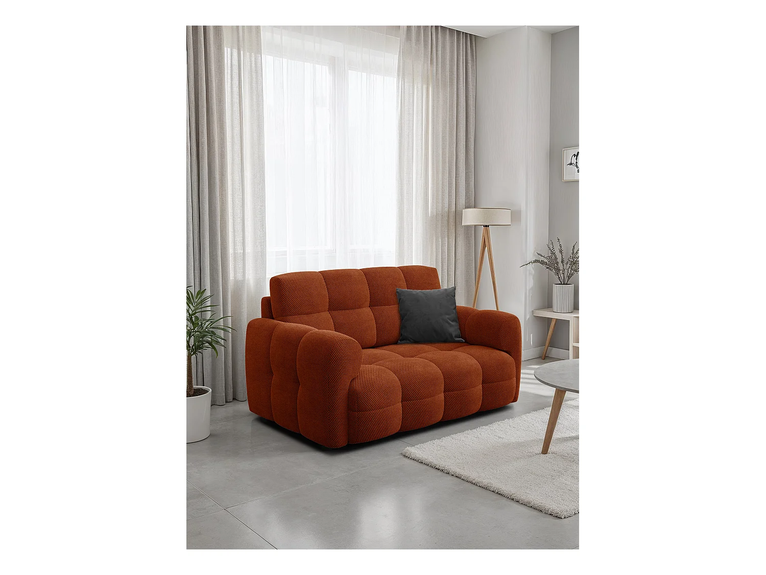 CANAPÉ MELLOW 2 places, tissu orange