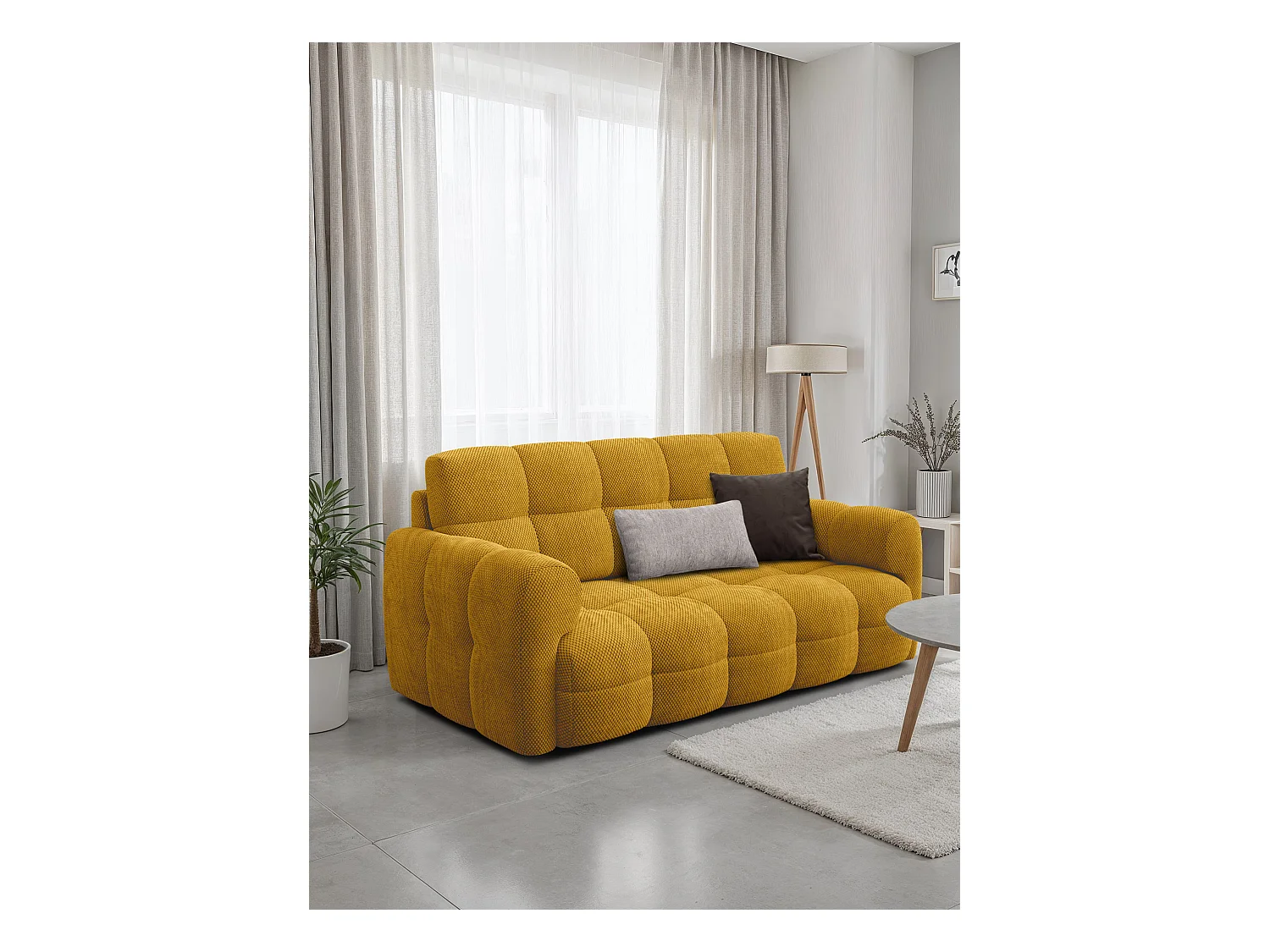 CANAPÉ MELLOW 2,5 places, tissu jaune