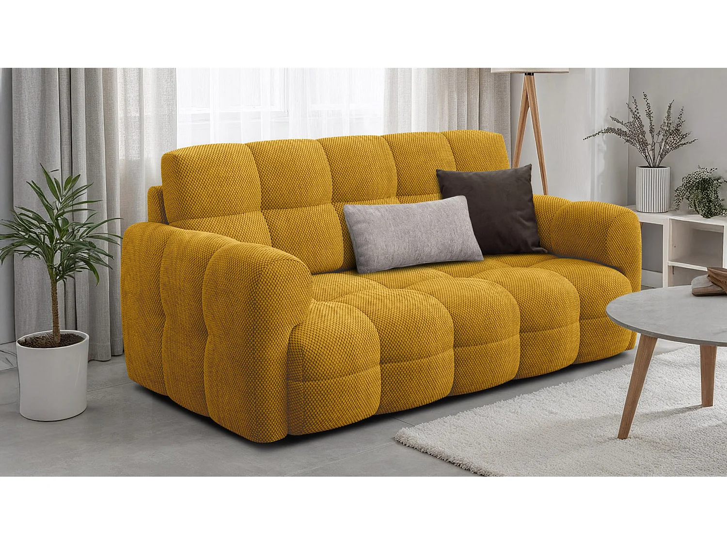 CANAPÉ MELLOW 2,5 places, tissu jaune