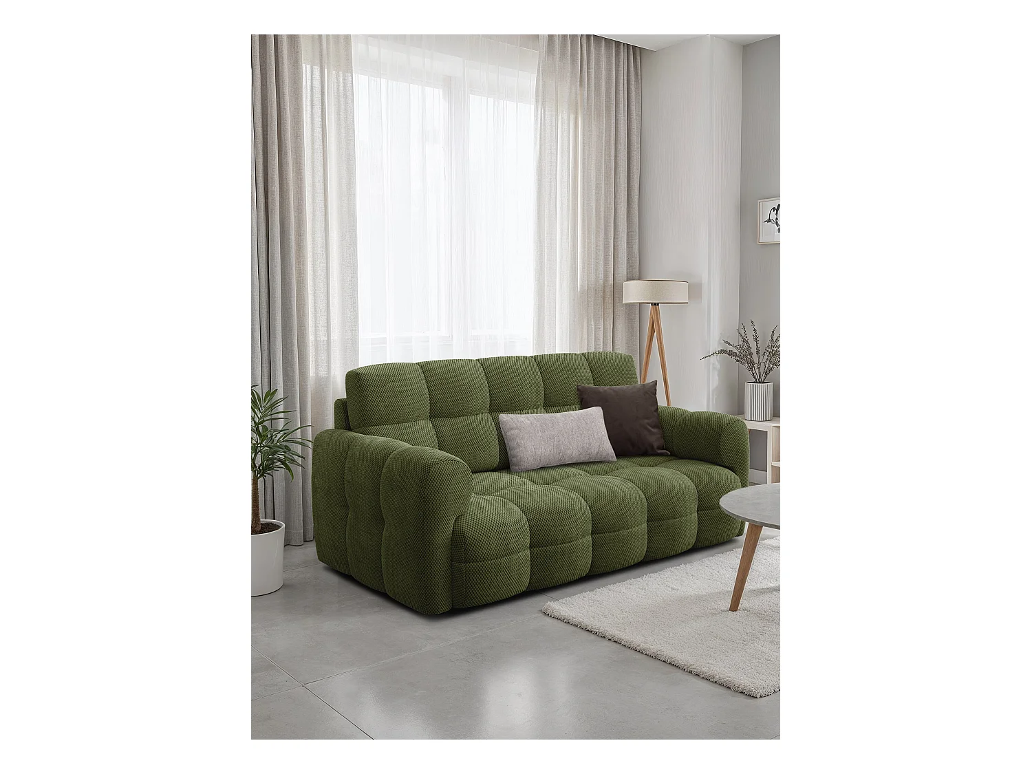 CANAPÉ MELLOW 2,5 places, tissu vert