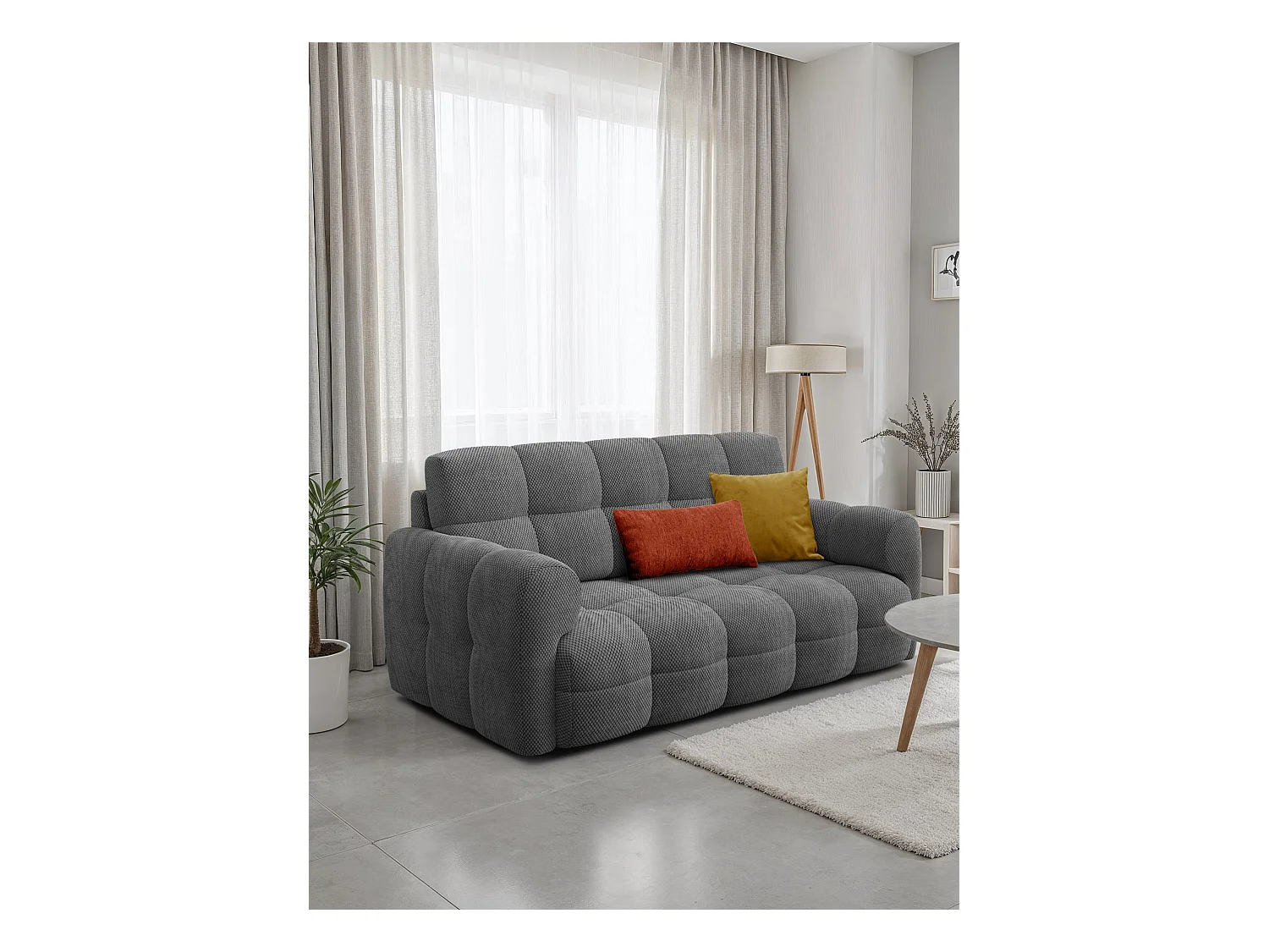 CANAPÉ MELLOW 2,5 places, tissu gris