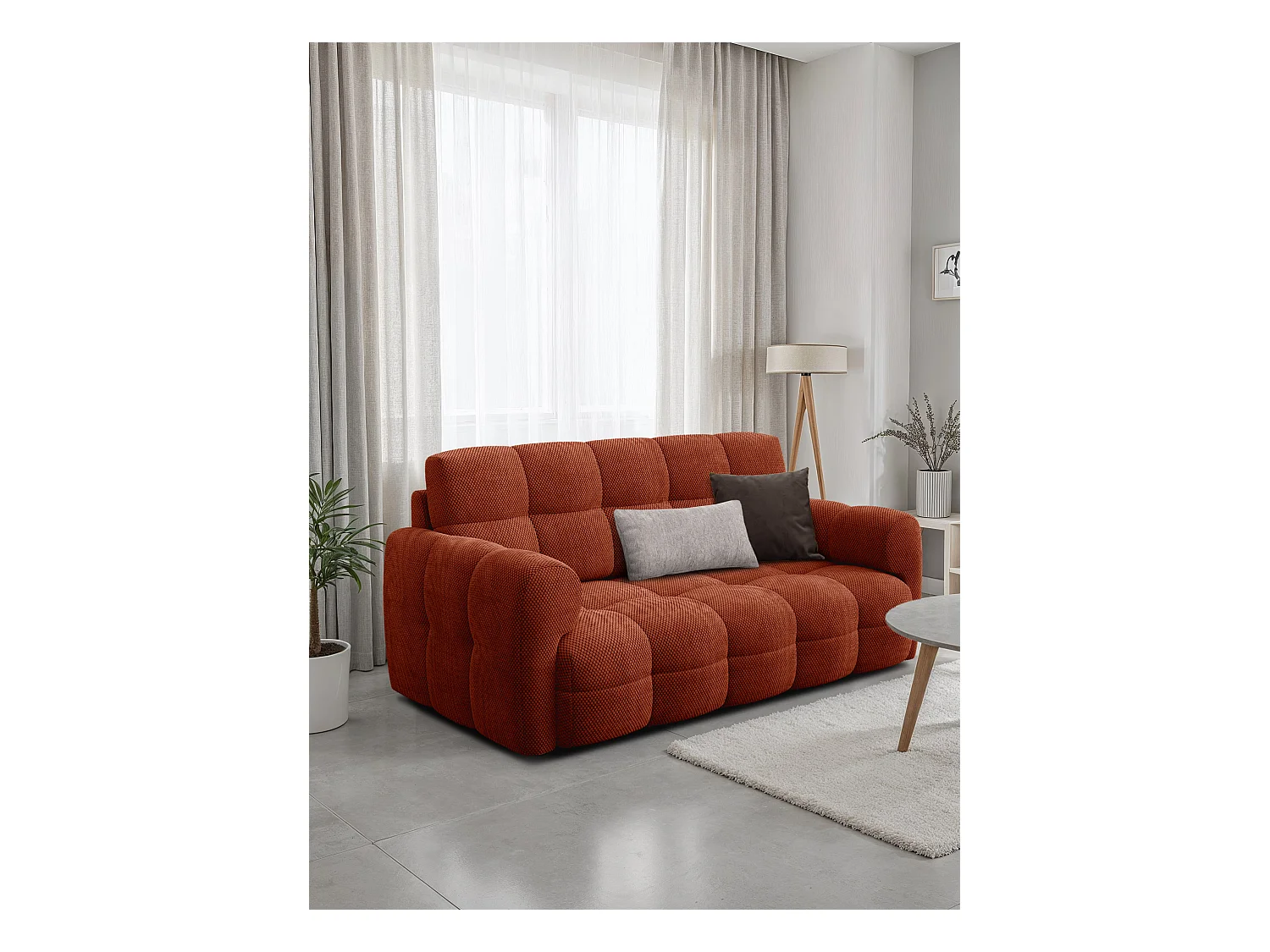 CANAPÉ MELLOW 2,5 places, tissu orange