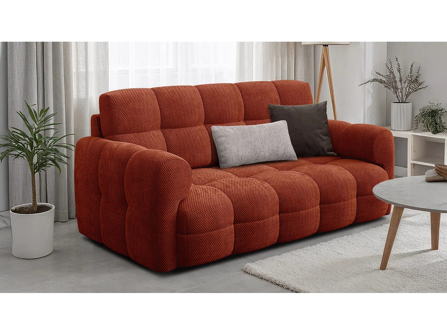 CANAPÉ MELLOW 2,5 places, tissu orange