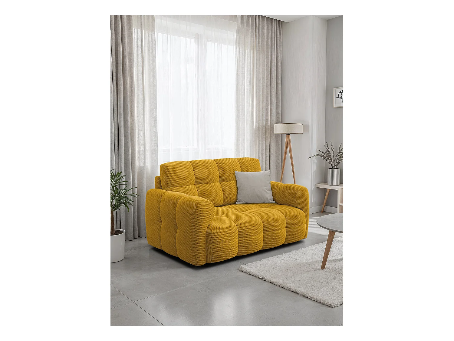 CANAPÉ MELLOW 2 places, tissu jaune