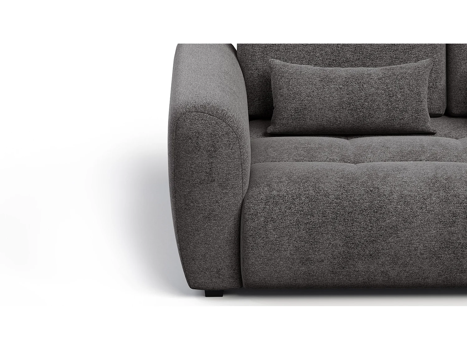 Canapé 3 places SORENO, tissu gris foncé