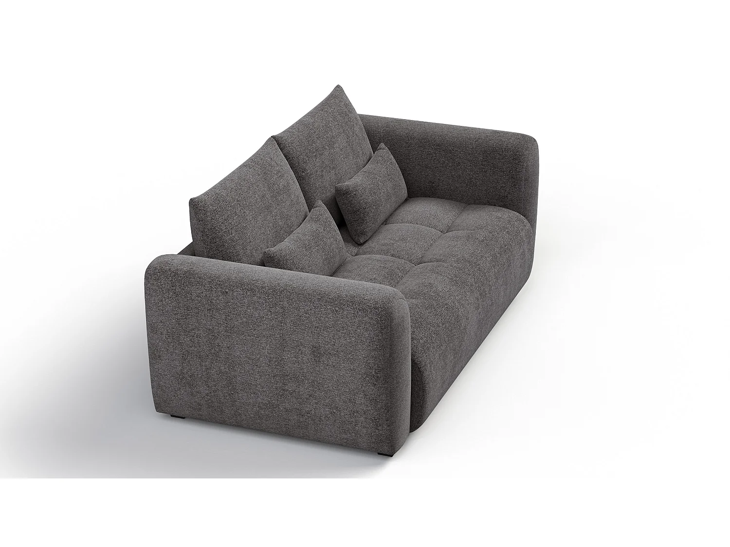 Canapé 3 places SORENO, tissu gris foncé