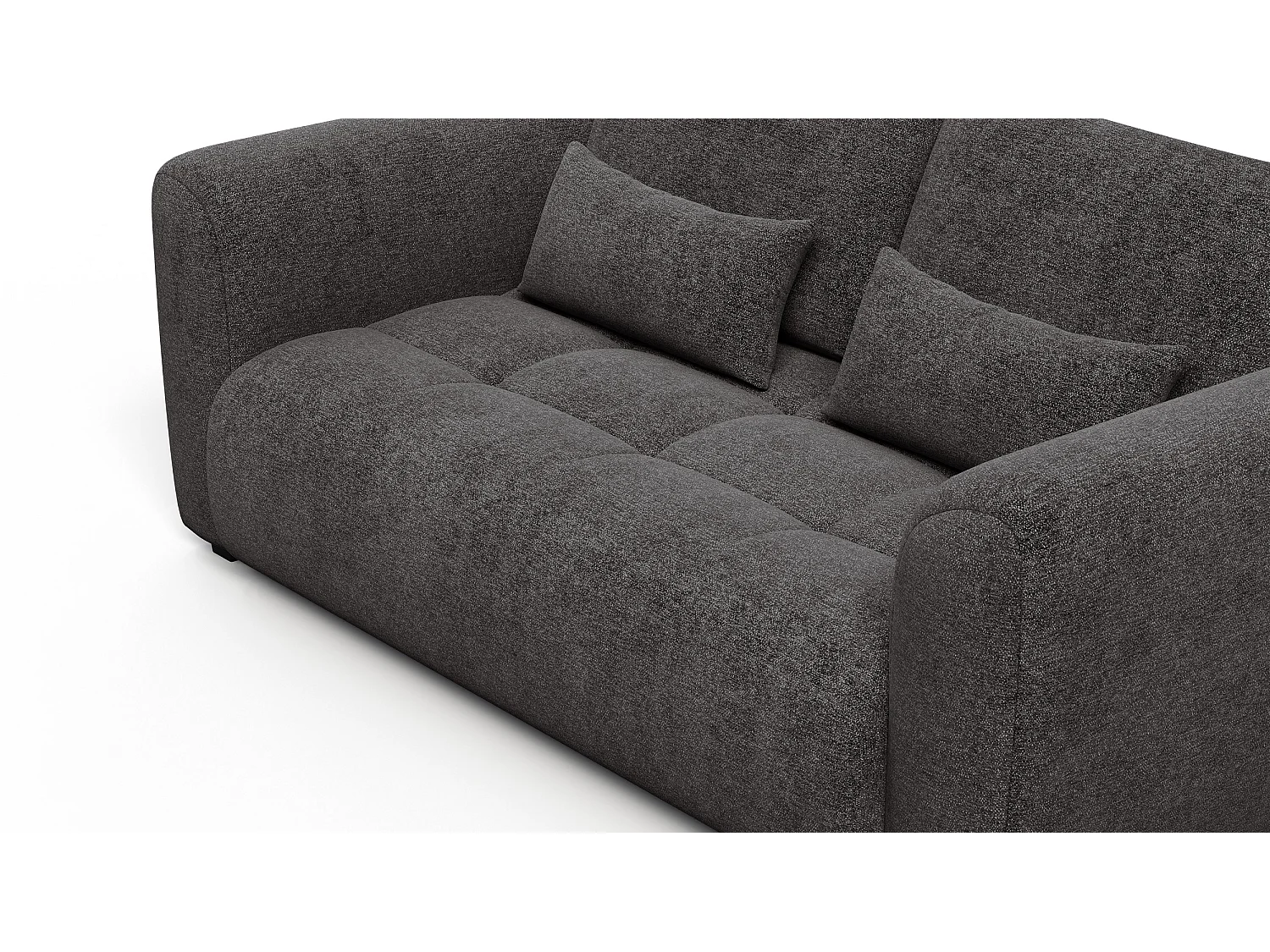 Canapé 3 places SORENO, tissu gris foncé