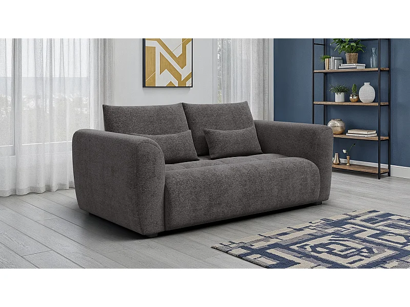 Canapé 3 places SORENO, tissu gris foncé