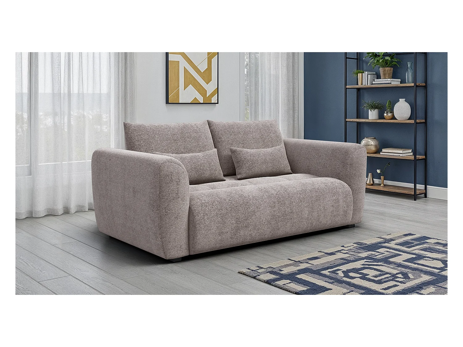 Canapé 3 places SORENO, tissu beige