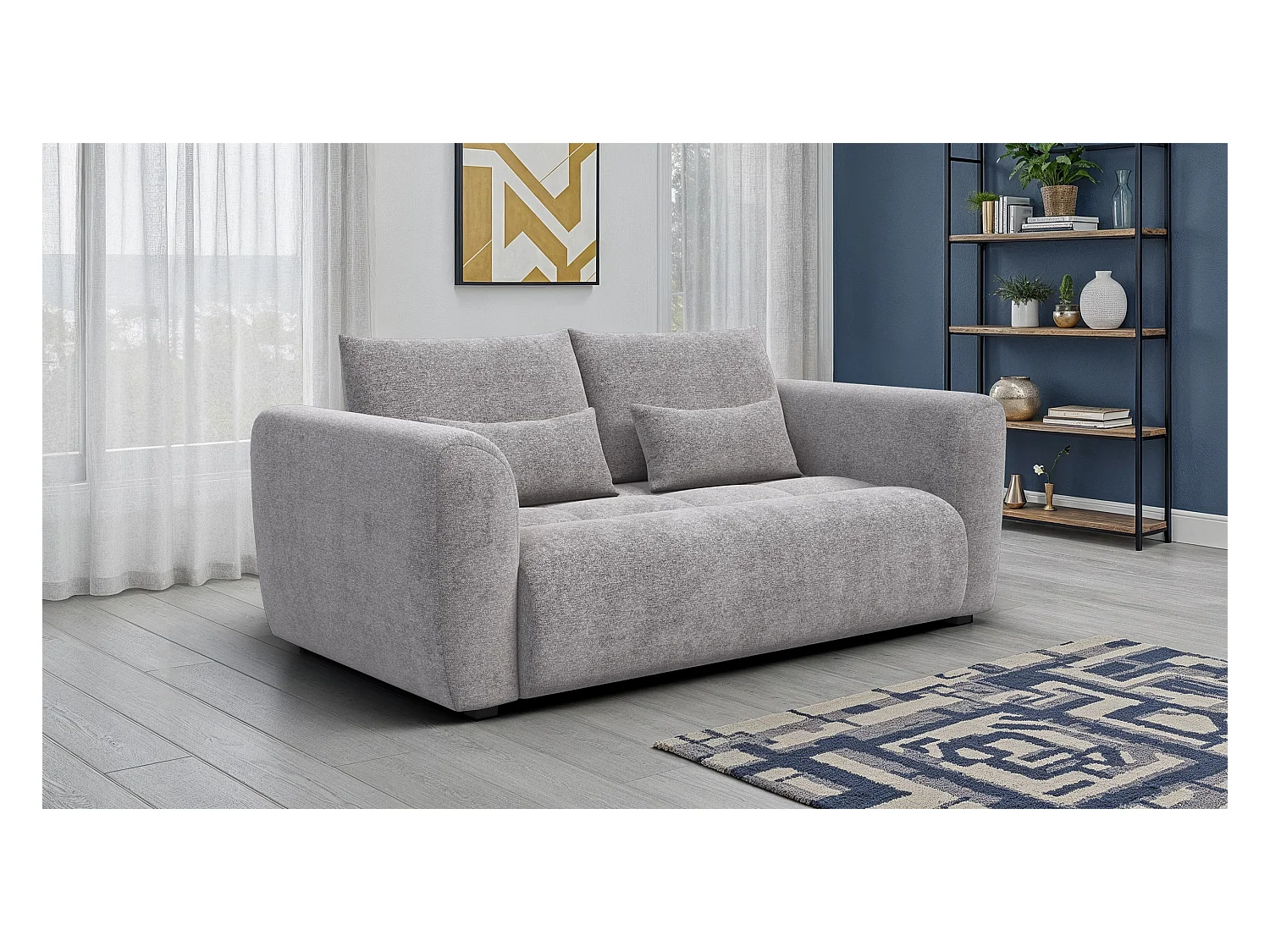 Canapé 3 places SORENO, tissu gris