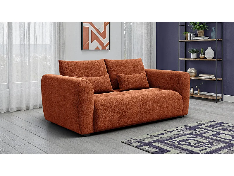 Canapé 3 places SORENO, tissu orange