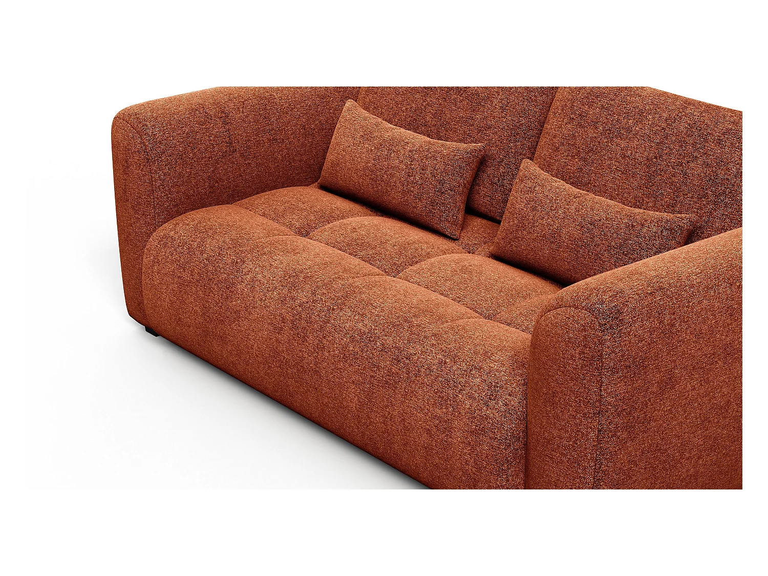 Canapé 3 places SORENO, tissu orange