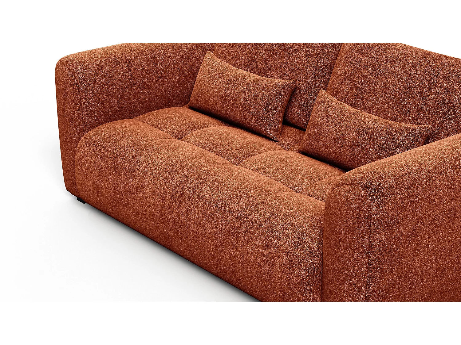 Canapé 3 places SORENO, tissu orange