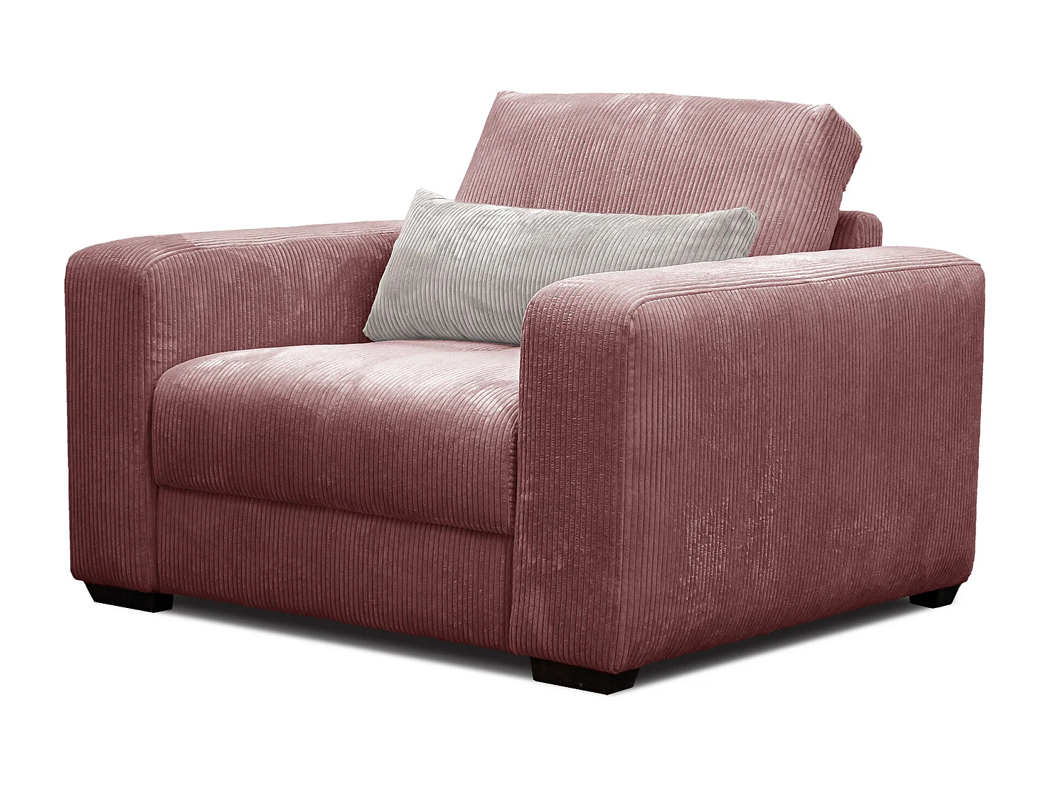 FAUTEUIL OLI en velours côtelé gris foncé