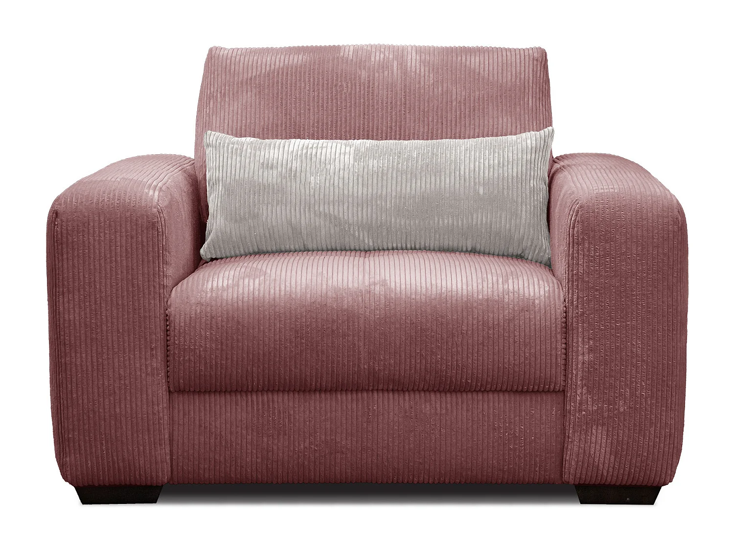 FAUTEUIL OLI en velours côtelé gris foncé