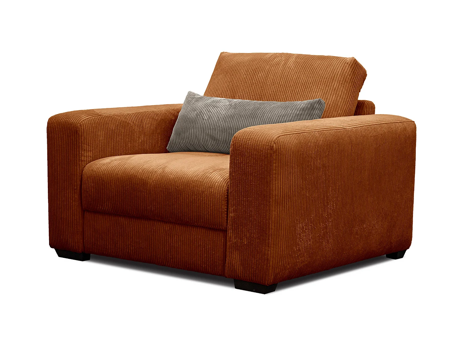 FAUTEUIL OLI en velours côtelé rose