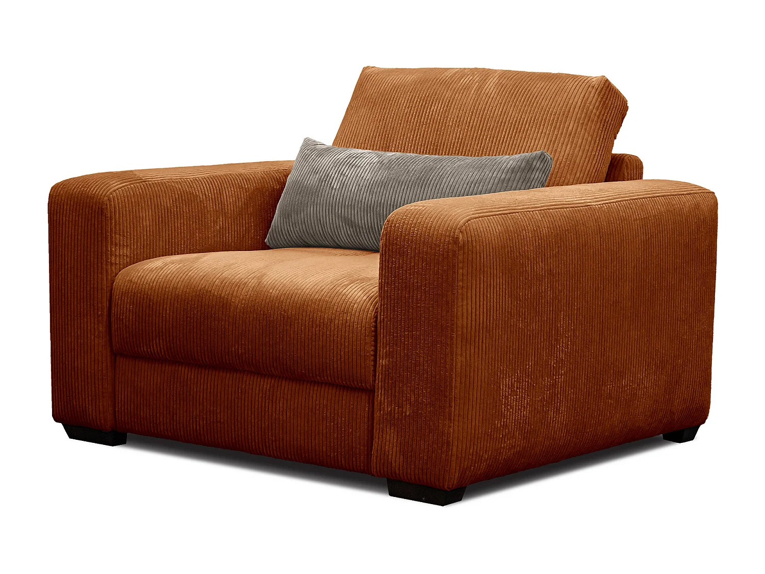 FAUTEUIL OLI en velours côtelé rose